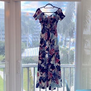 Beautiful floral/bird beach dress